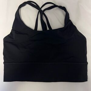Lululemon longline energy bra in black, size 4